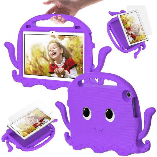 For Lenovo Tab M10 (Gen 3) Tablet EVA Case Cartoon Octopus Hand Grip Tablet Cover with Shoulder Strap - Purple