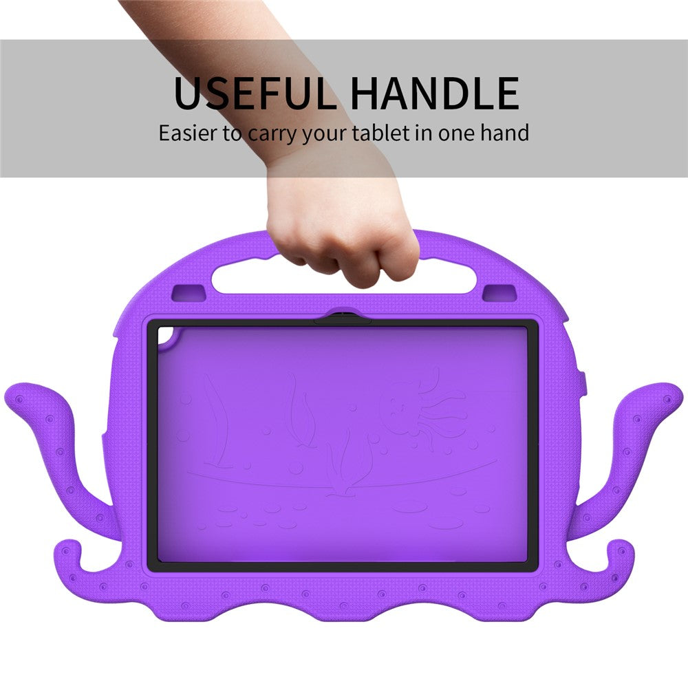 For Lenovo Tab M10 (Gen 3) Tablet EVA Case Cartoon Octopus Hand Grip Tablet Cover with Shoulder Strap - Purple