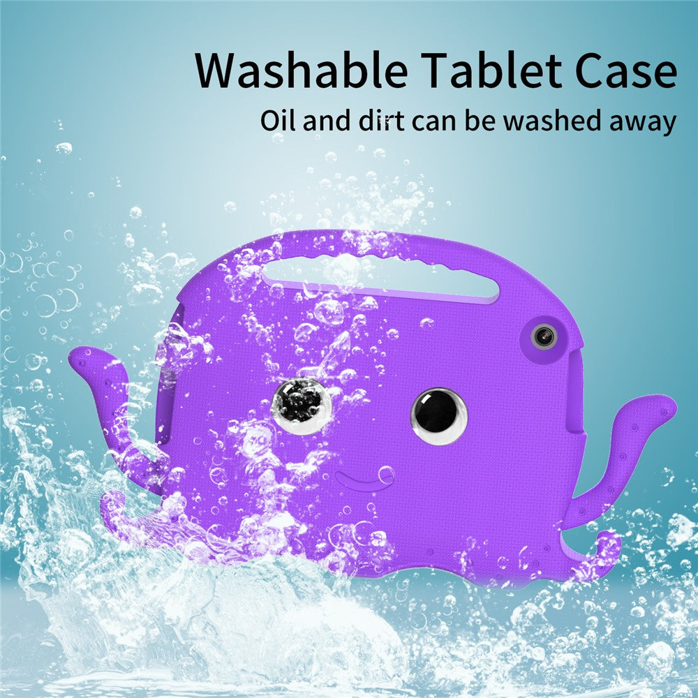 For Lenovo Tab M10 (Gen 3) Tablet EVA Case Cartoon Octopus Hand Grip Tablet Cover with Shoulder Strap - Purple