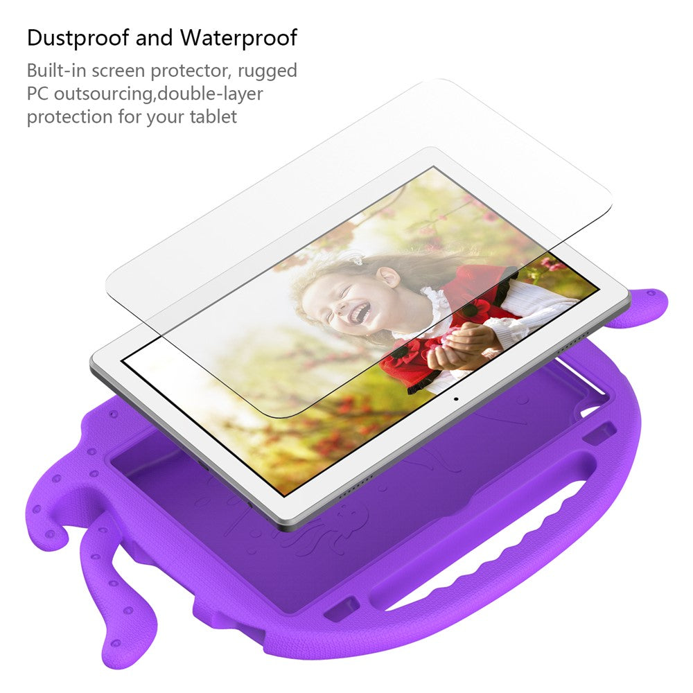 For Lenovo Tab M10 (Gen 3) Tablet EVA Case Cartoon Octopus Hand Grip Tablet Cover with Shoulder Strap - Purple