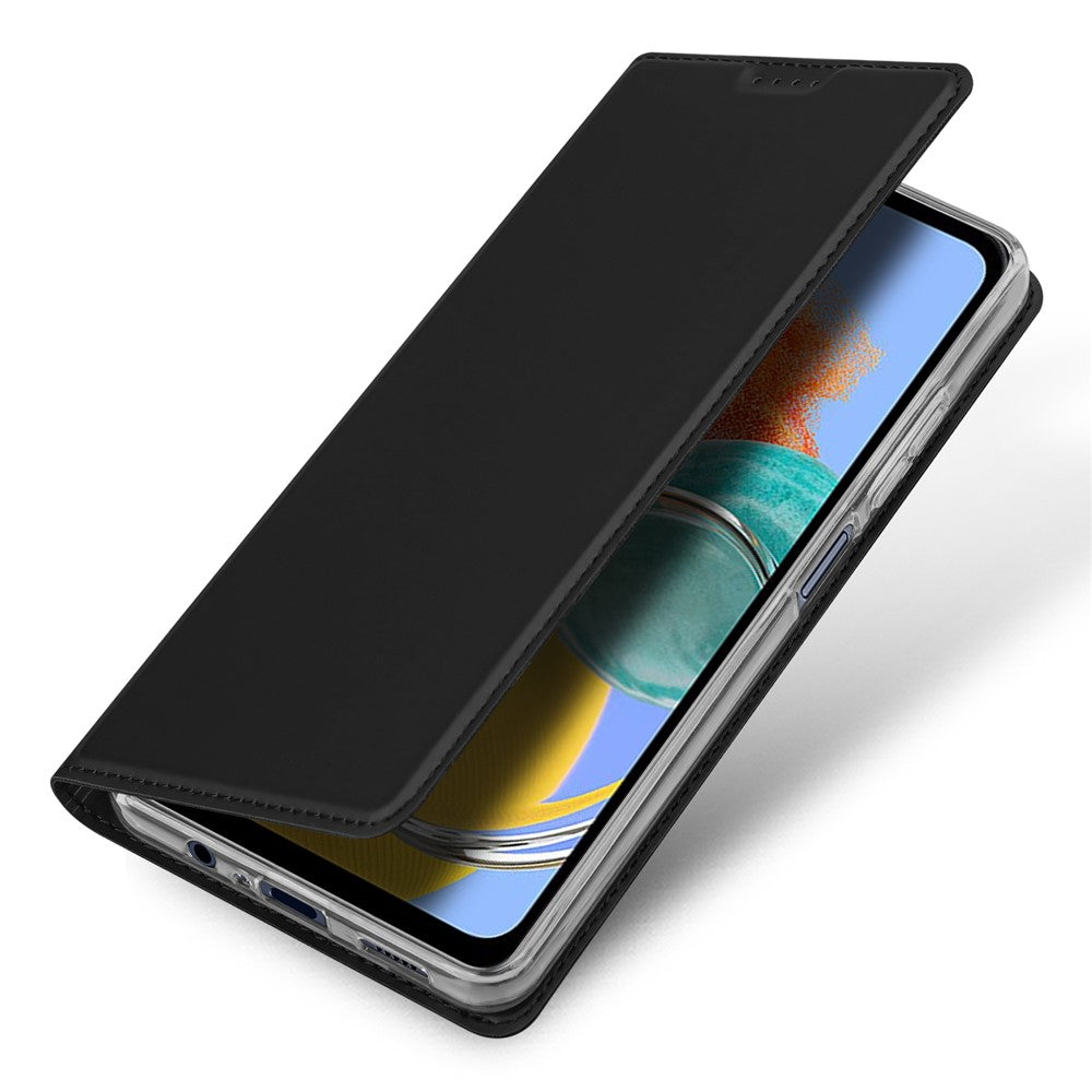 DUX DUCIS Skin Pro Series for Samsung Galaxy M14 5G Phone Case with Card Holder PU Leather Stand Flip Cover - Black