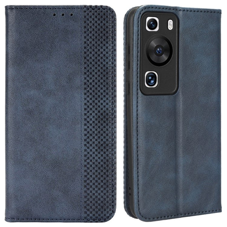 Stand Shell for Oppo Find X6 Pro PU Leather Magnetic Retro Phone Cover Cell Phone Wallet Case - Blue