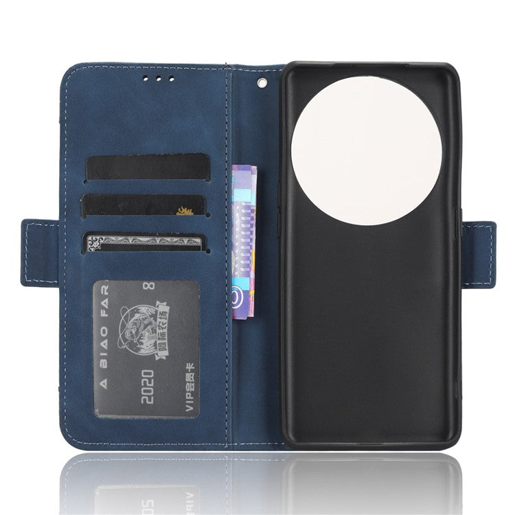 Wallet Phone Shell for Oppo Find X6 Pro Leather Flip Cover Multiple Card Slots Phone Case with Stand - Blue