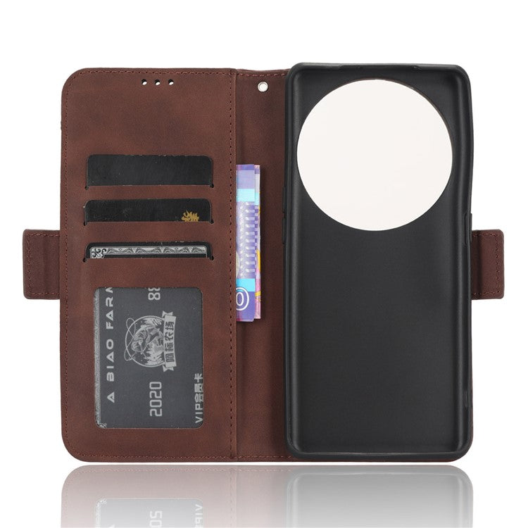 Wallet Phone Shell for Oppo Find X6 Pro Leather Flip Cover Multiple Card Slots Phone Case with Stand - Brown