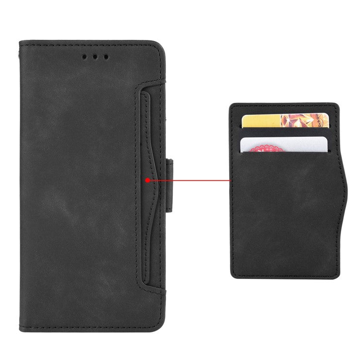 For OnePlus Nord CE 3 Lite 5G / Nord N30 5G Multiple Card Slots Phone Case Leather Wallet Stand Cover - Black