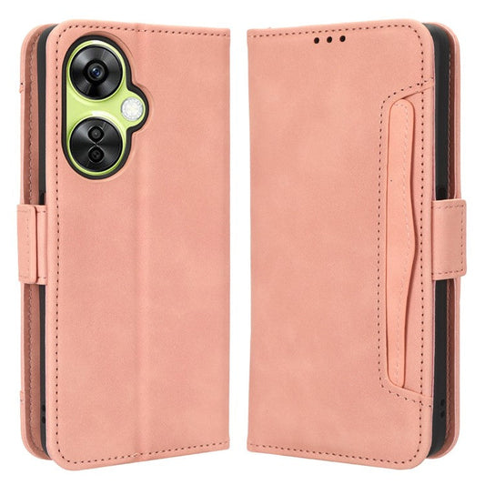 For OnePlus Nord CE 3 Lite 5G / Nord N30 5G Multiple Card Slots Phone Case Leather Wallet Stand Cover - Pink