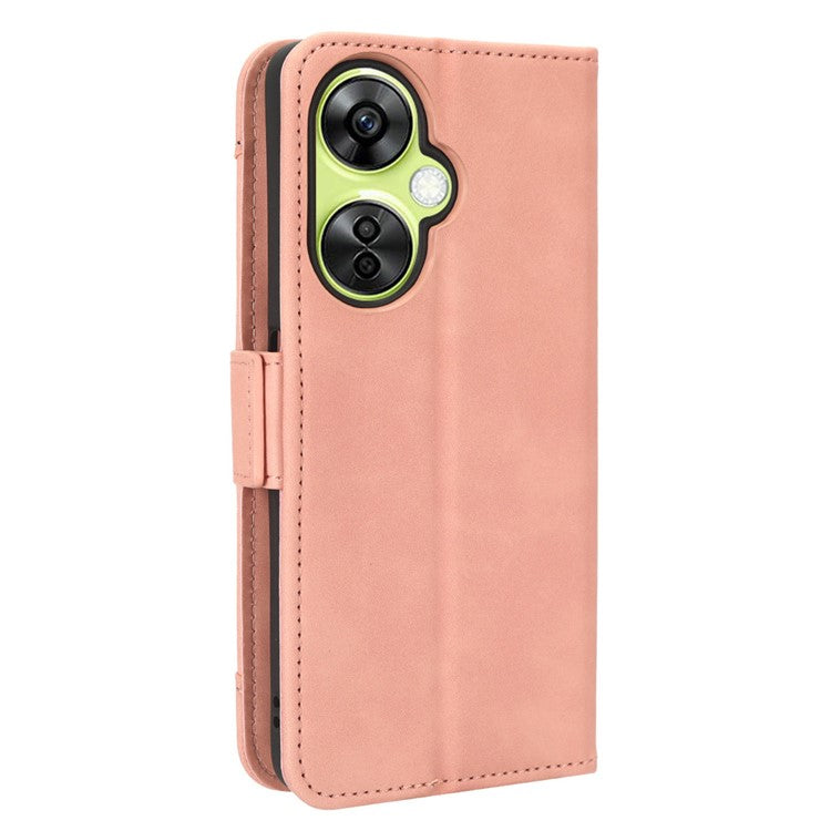 For OnePlus Nord CE 3 Lite 5G / Nord N30 5G Multiple Card Slots Phone Case Leather Wallet Stand Cover - Pink