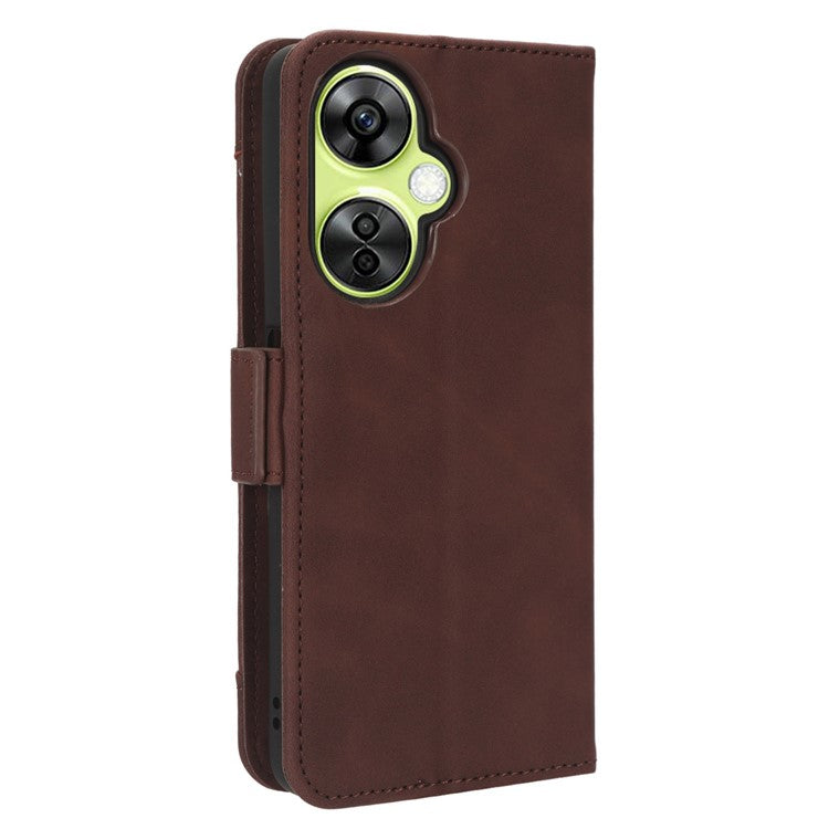 For OnePlus Nord CE 3 Lite 5G / Nord N30 5G Multiple Card Slots Phone Case Leather Wallet Stand Cover - Brown