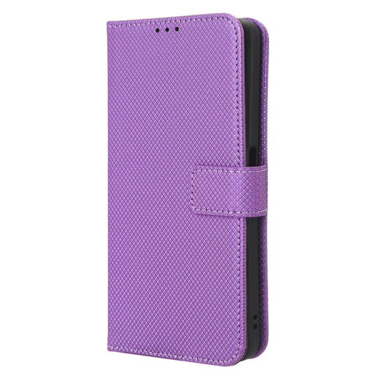 For OnePlus Nord CE 3 Lite 5G / Nord N30 5G Phone Case Wallet Stand Diamond Texture Phone Leather Cover - Purple