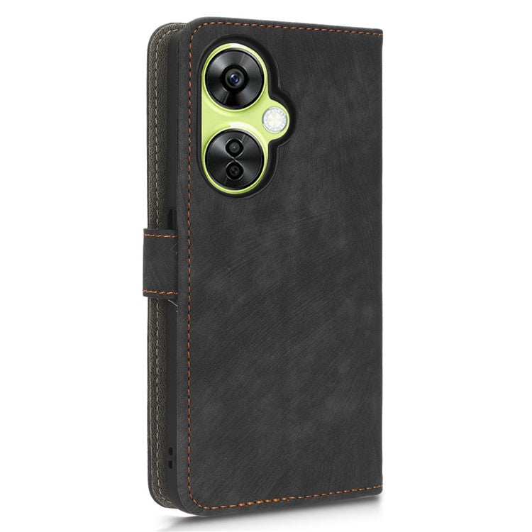 For OnePlus Nord CE 3 Lite 5G / Nord N30 5G Phone Stand Case PU Leather RFID Blocking Wallet Cover with Strap - Black