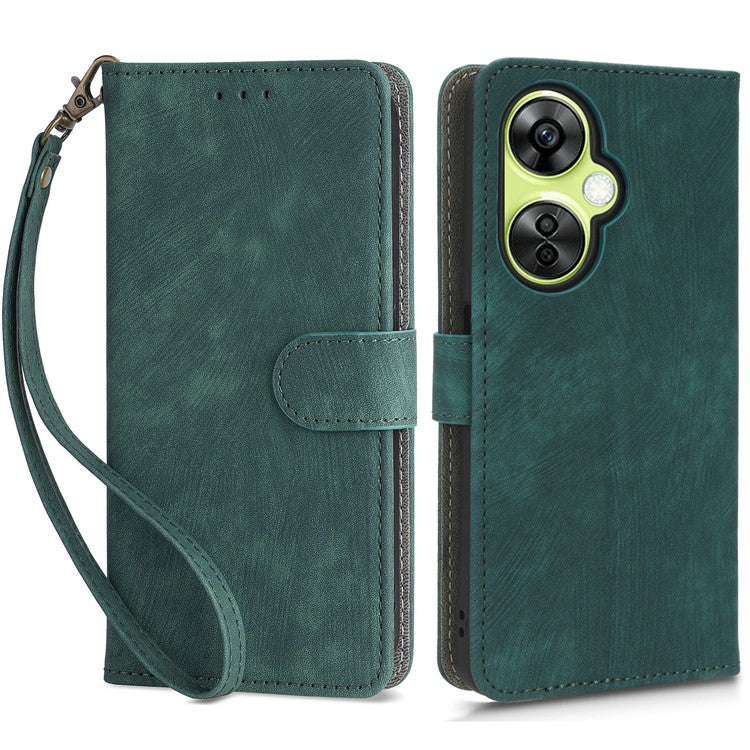 For OnePlus Nord CE 3 Lite 5G / Nord N30 5G Phone Stand Case PU Leather RFID Blocking Wallet Cover with Strap - Green