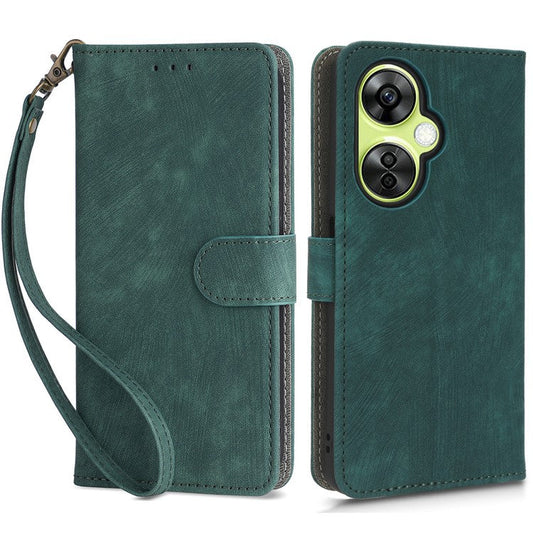 For OnePlus Nord CE 3 Lite 5G / Nord N30 5G Phone Stand Case PU Leather RFID Blocking Wallet Cover with Strap - Green