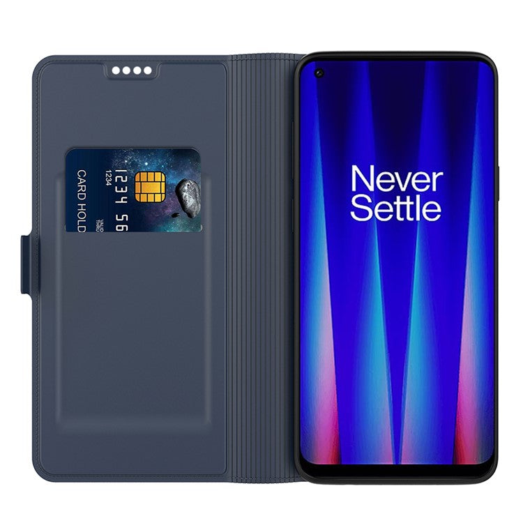 For OnePlus Nord CE 3 Lite 5G / Nord N30 5G PU Leather Card Slot Case Stand Flip Phone Cover - Blue