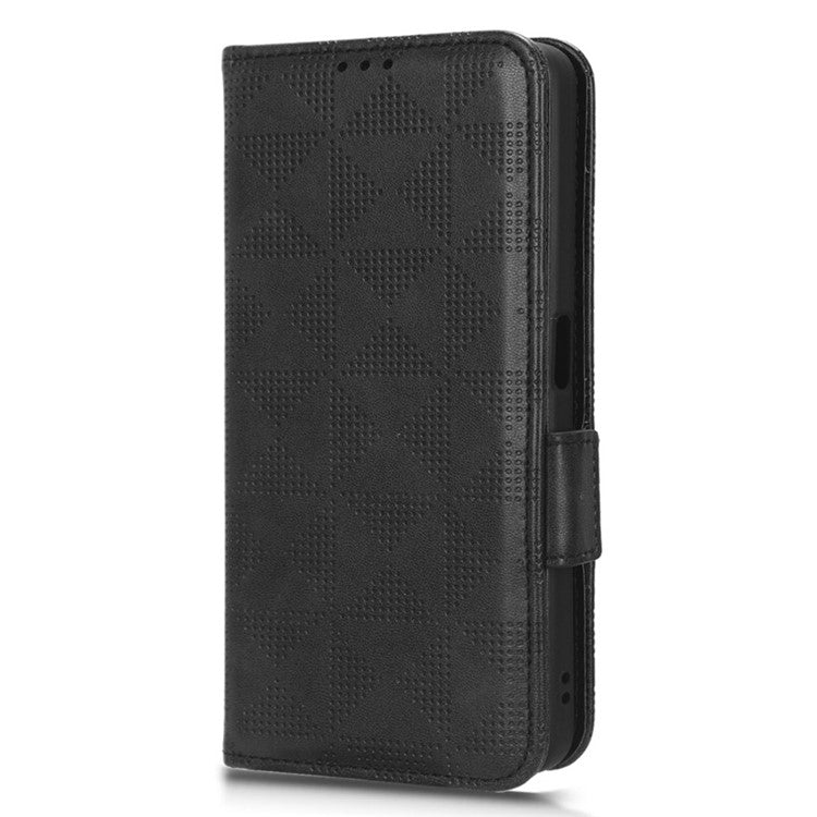 For OnePlus Nord CE 3 Lite 5G / Nord N30 5G Phone Case Imprinted Triangle Stand Wallet PU Leather Cover - Black