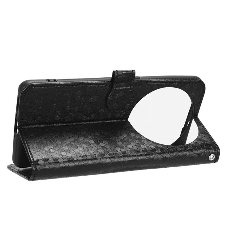 PU Leather Cover for Oppo Find X6 Pro Dot Pattern Imprinted Wallet Phone Case with Stand - Black