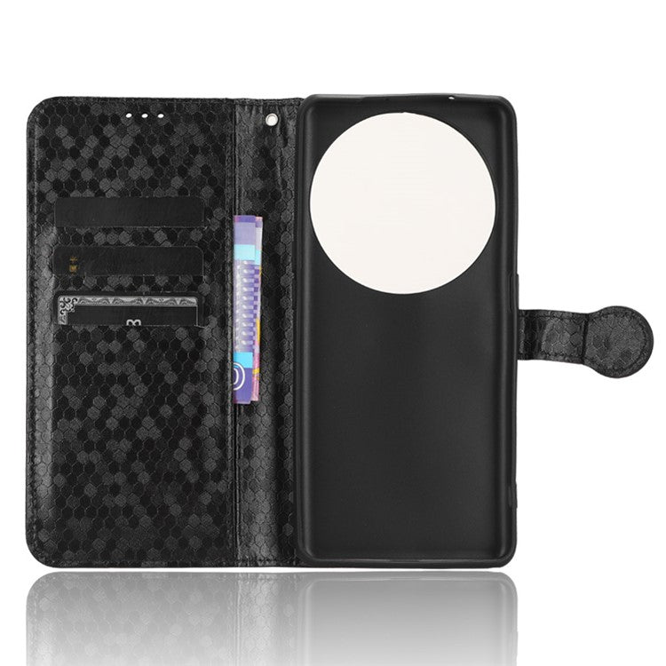 PU Leather Cover for Oppo Find X6 Pro Dot Pattern Imprinted Wallet Phone Case with Stand - Black