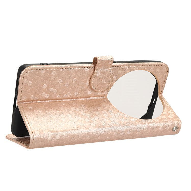PU Leather Cover for Oppo Find X6 Pro Dot Pattern Imprinted Wallet Phone Case with Stand - Rose Gold