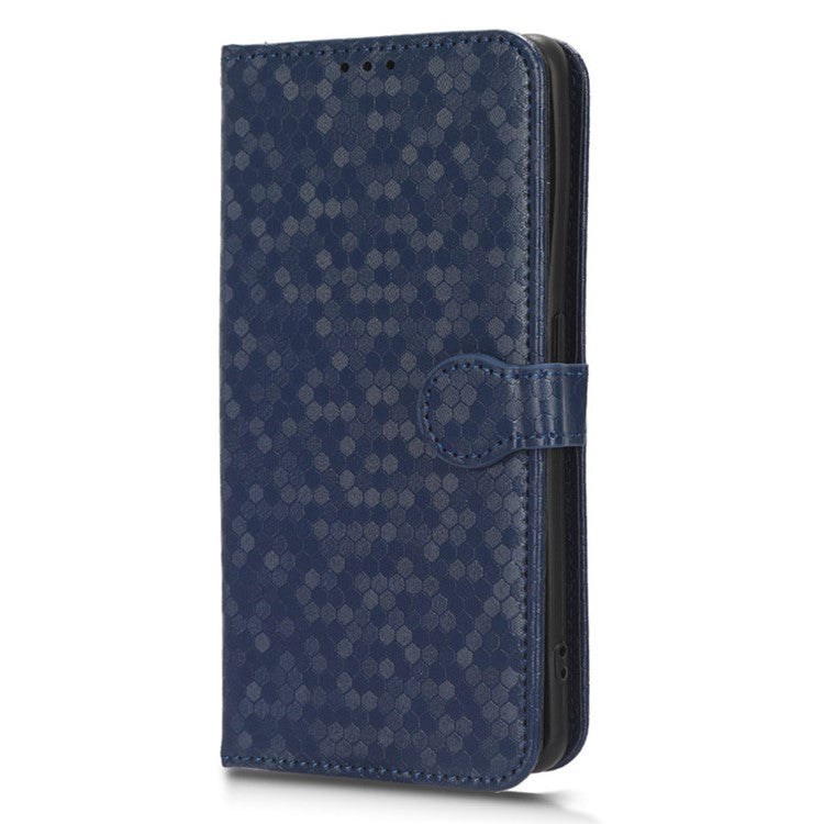 PU Leather Cover for Oppo Find X6 Pro Dot Pattern Imprinted Wallet Phone Case with Stand - Dark Blue