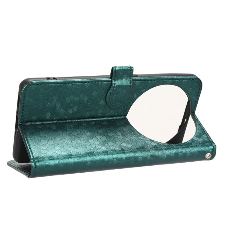 PU Leather Cover for Oppo Find X6 Pro Dot Pattern Imprinted Wallet Phone Case with Stand - Green