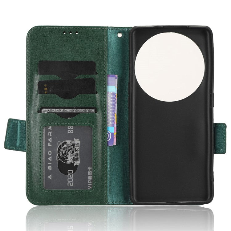 Shockproof PU Leather Phone Case for Oppo Find X6 , Imprinted Triangle Stand Wallet Cover - Green