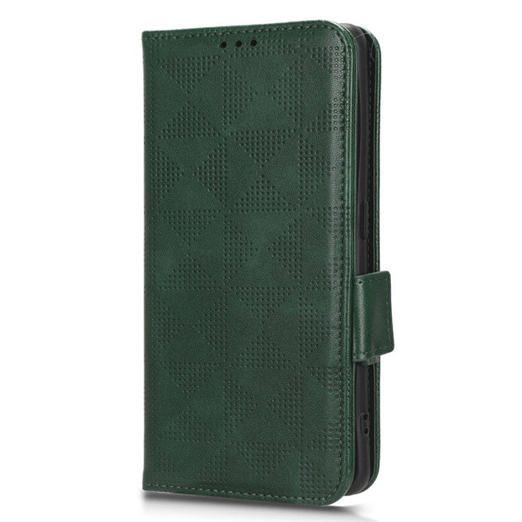 Shockproof PU Leather Phone Case for Oppo Find X6 , Imprinted Triangle Stand Wallet Cover - Green