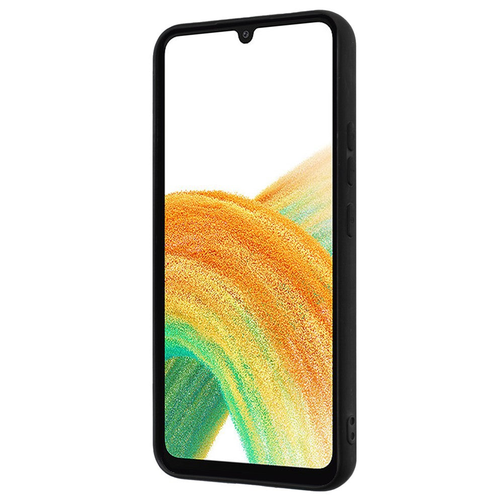 For Samsung Galaxy M14 5G Flexible TPU Back Cover Rotary Ring Kickstand Matte Phone Case - Black