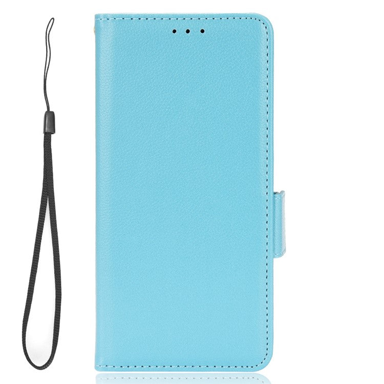 PU Leather Case for OnePlus Nord 3 5G / Ace 2V Litchi Texture Folio Flip Wallet Stand Phone Cover - Baby Blue