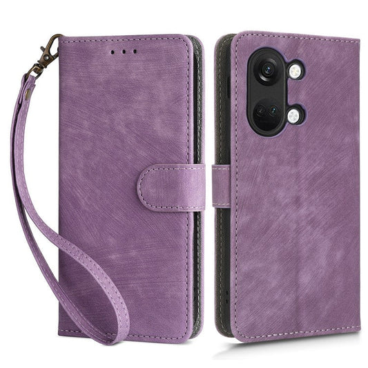 For OnePlus Nord 3 5G / Ace 2V Cell Phone Stand Case PU Leather RFID Blocking Wallet Cover with Strap - Purple