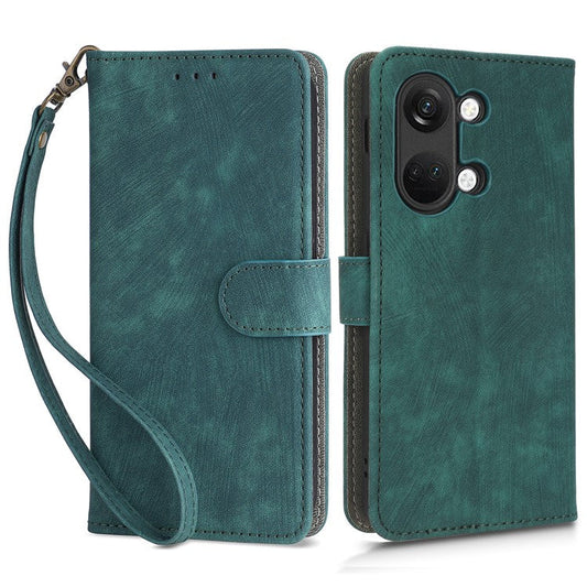 For OnePlus Nord 3 5G / Ace 2V Cell Phone Stand Case PU Leather RFID Blocking Wallet Cover with Strap - Green