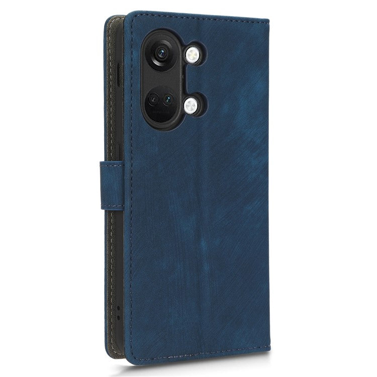 For OnePlus Nord 3 5G / Ace 2V Cell Phone Stand Case PU Leather RFID Blocking Wallet Cover with Strap - Blue