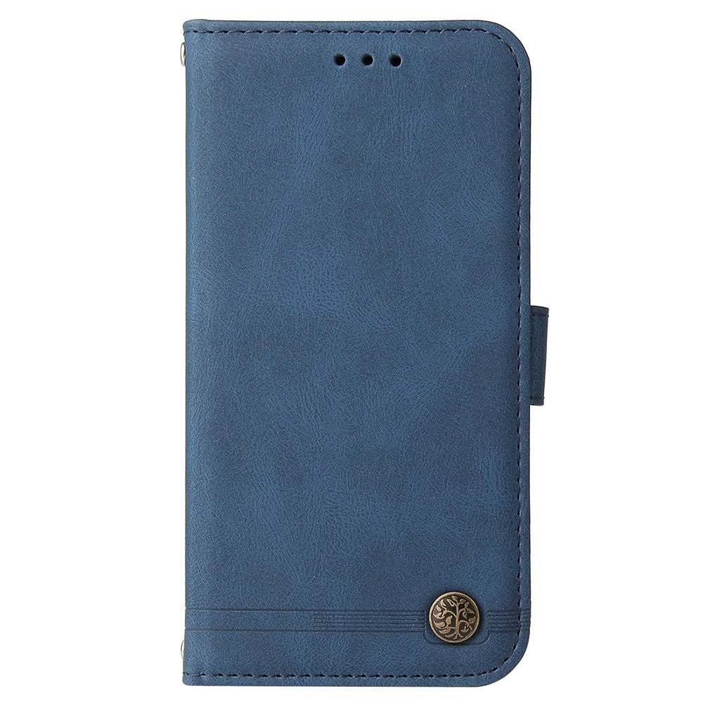 For Samsung Galaxy M14 5G Leather Wallet Cases Skin Touch Phone Cover Stand with Strap - Blue