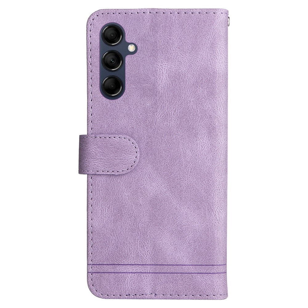For Samsung Galaxy M14 5G Leather Wallet Cases Skin Touch Phone Cover Stand with Strap - Purple