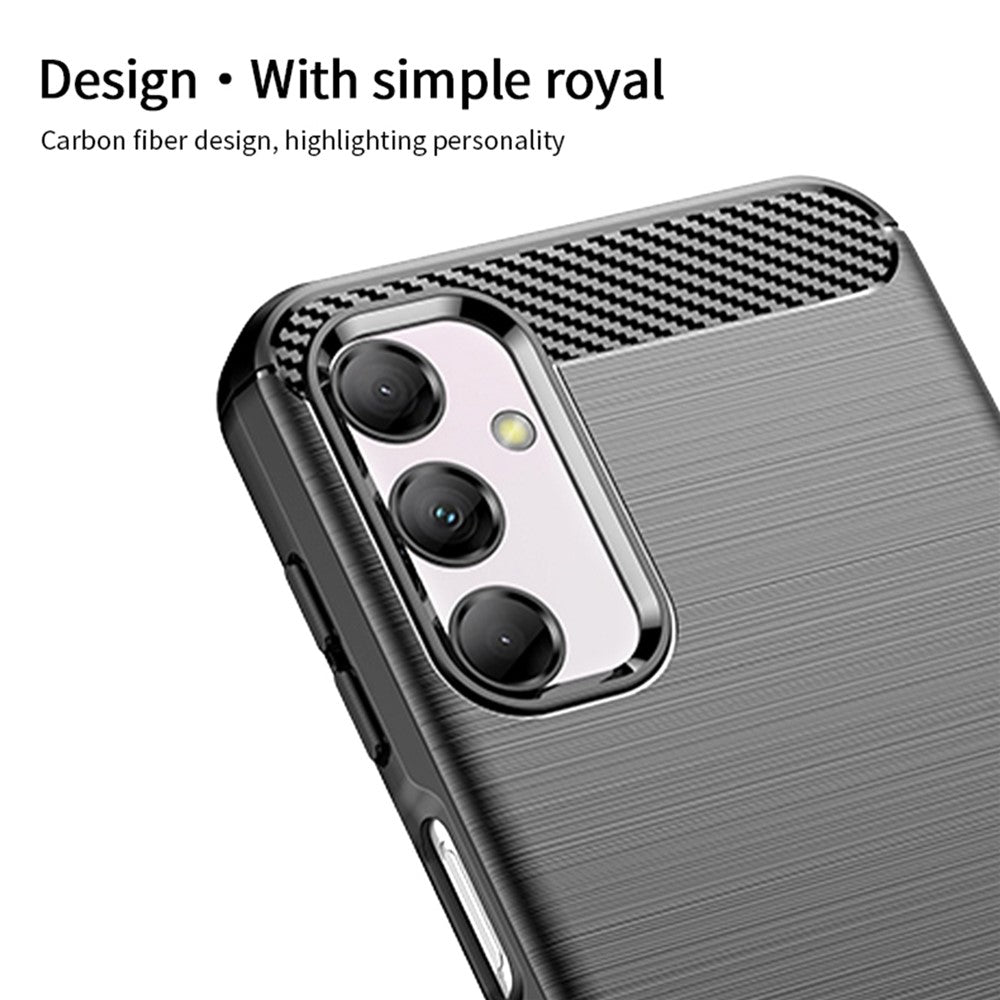 MOFI JK TPU Series-1 for Samsung Galaxy M14 5G Soft TPU Cover Carbon Fiber Brushed Phone Shell - Red