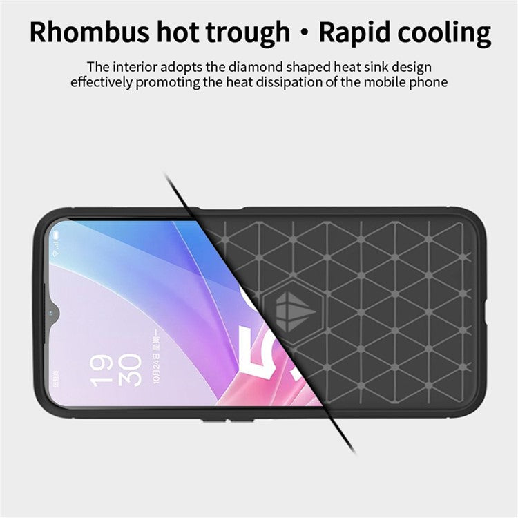 MOFI JK TPU Series-1 Carbon Fiber Back Cover for Oppo A58 5G / A58x 5G / A78 5G Brushed TPU Phone Shell - Red