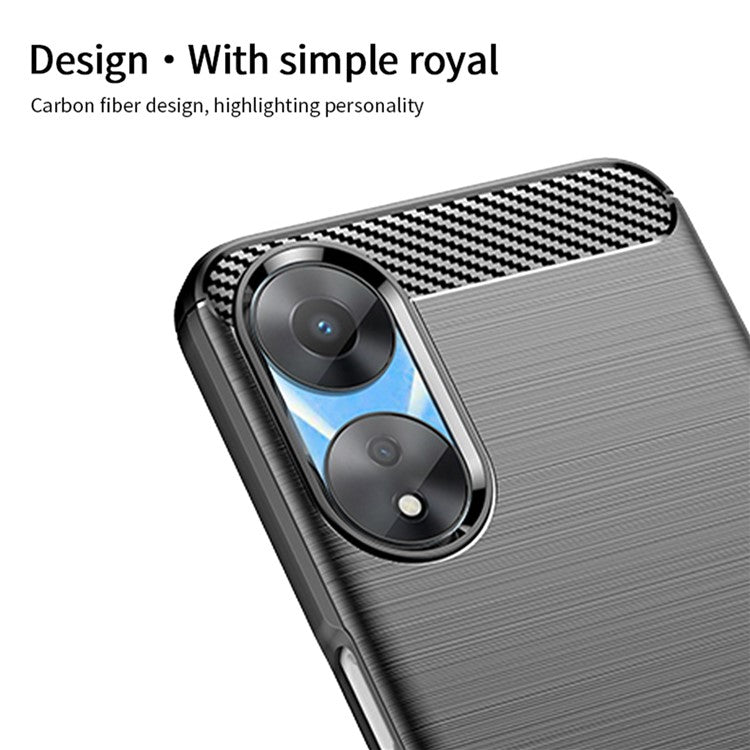 MOFI JK TPU Series-1 Carbon Fiber Back Cover for Oppo A58 5G / A58x 5G / A78 5G Brushed TPU Phone Shell - Blue