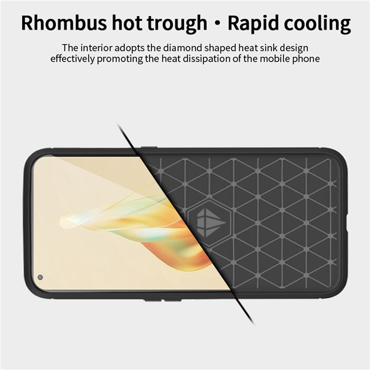 MOFI JK TPU Series-1 For Oppo Reno8 T 4G Carbon Fiber Back Cover Brushed TPU Phone Shell - Black