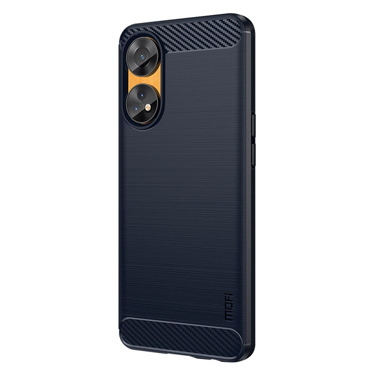 MOFI JK TPU Series-1 For Oppo Reno8 T 4G Carbon Fiber Back Cover Brushed TPU Phone Shell - Blue