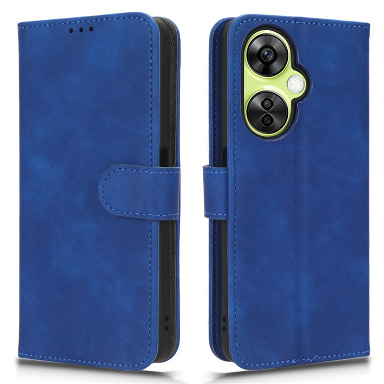 Phone Wallet Case for OnePlus Nord CE 3 Lite 5G / Nord N30 5G , PU Leather Skin-touch Protective Stand Phone Cover - Blue