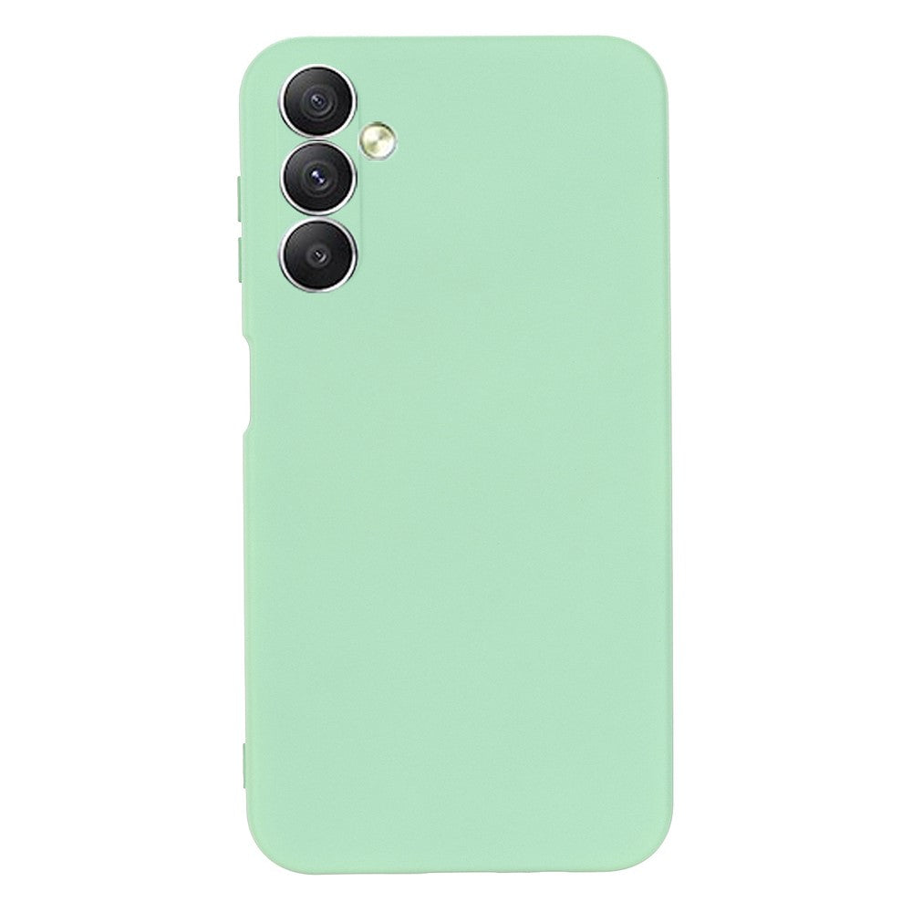 For Samsung Galaxy M14 5G Liquid Silicone Phone Case Soft Lining Shockproof Protective Cover with Strap - Green