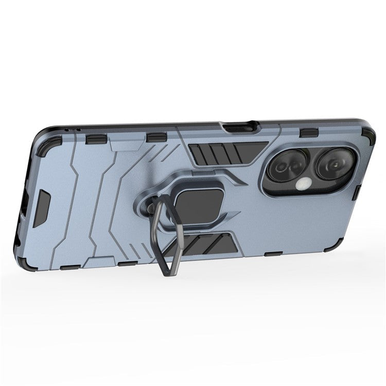 For OnePlus Nord CE 3 Lite 5G / Nord N30 5G Ring Kickstand Phone Case TPU+PC Anti-Scratch Shockproof Cover - Blue