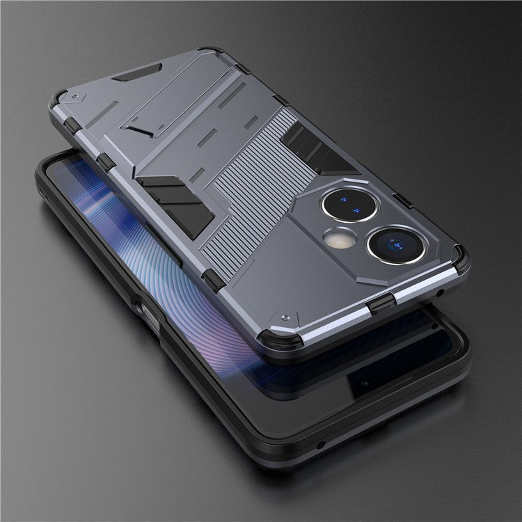 For OnePlus Nord CE 3 Lite 5G / Nord N30 5G Kickstand Phone Case TPU+PC Anti-Scratch Back Cover - Dark Blue