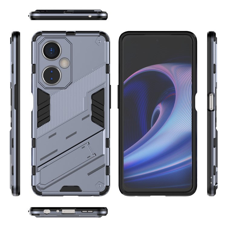 For OnePlus Nord CE 3 Lite 5G / Nord N30 5G Kickstand Phone Case TPU+PC Anti-Scratch Back Cover - Dark Blue