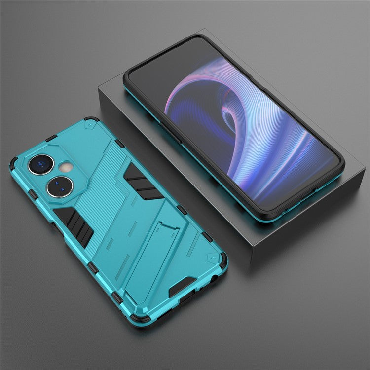 For OnePlus Nord CE 3 Lite 5G / Nord N30 5G Kickstand Phone Case TPU+PC Anti-Scratch Back Cover - Baby Blue