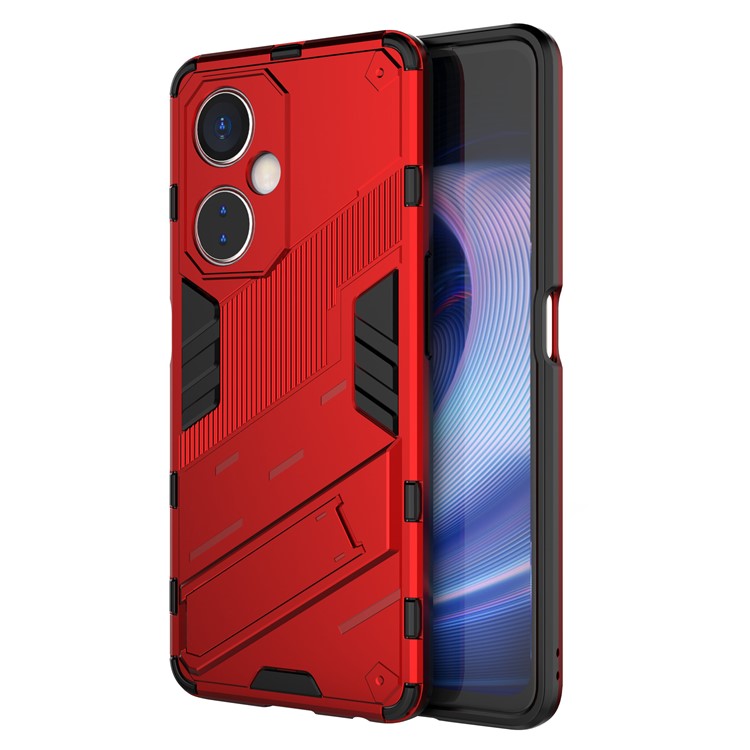For OnePlus Nord CE 3 Lite 5G / Nord N30 5G Kickstand Phone Case TPU+PC Anti-Scratch Back Cover - Red