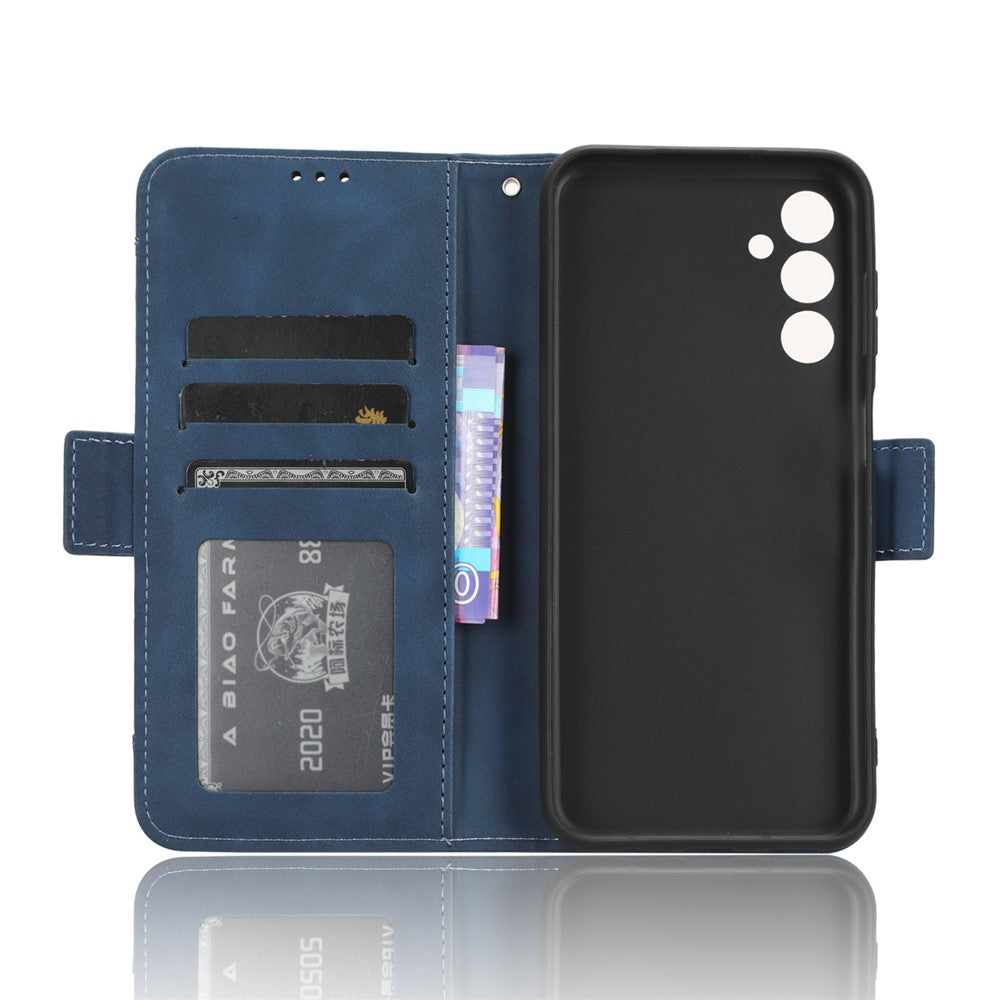 Wallet PU Leather Case for Samsung Galaxy M14 5G , Multiple Card Slots Phone Stand Cover - Blue