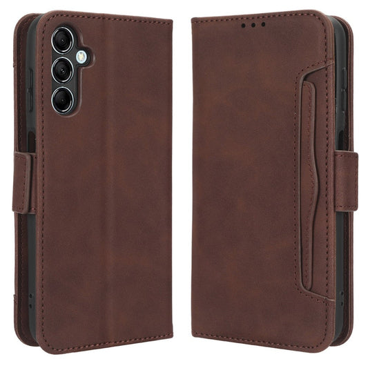 Wallet PU Leather Case for Samsung Galaxy M14 5G , Multiple Card Slots Phone Stand Cover - Brown