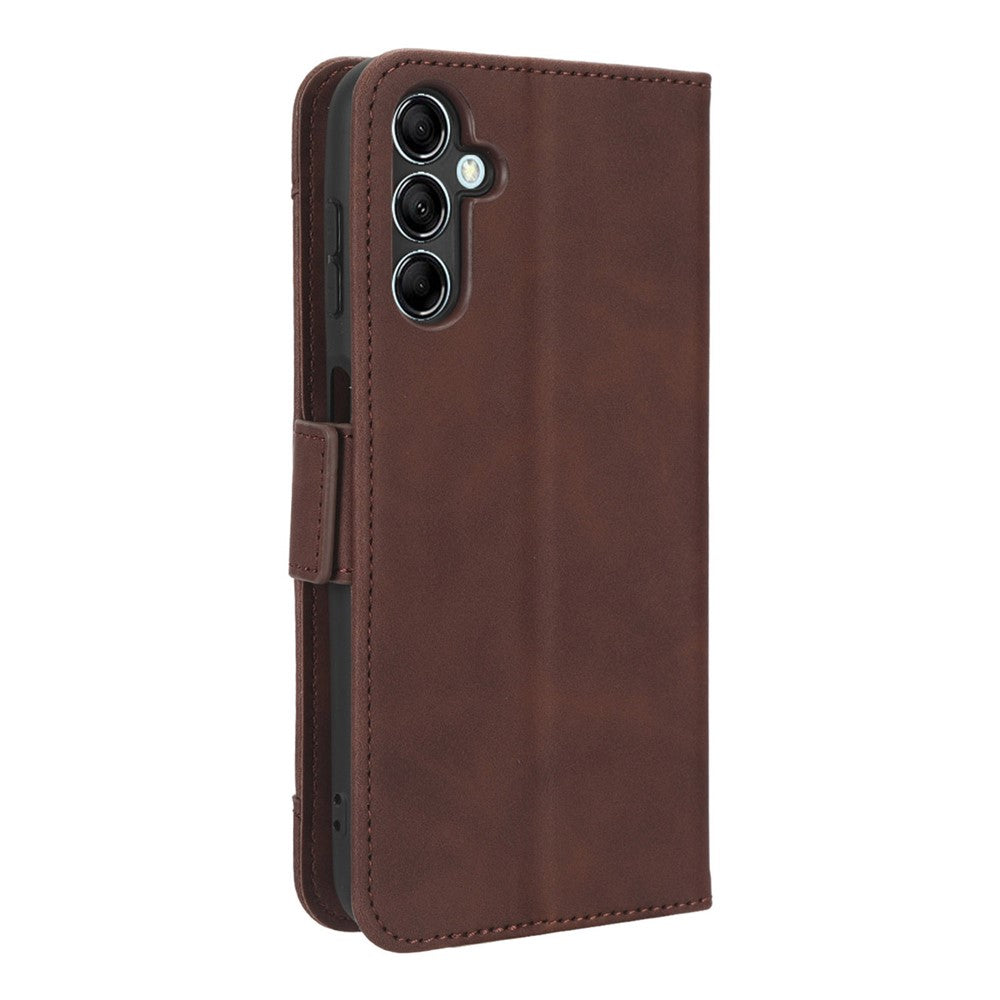 Wallet PU Leather Case for Samsung Galaxy M14 5G , Multiple Card Slots Phone Stand Cover - Brown