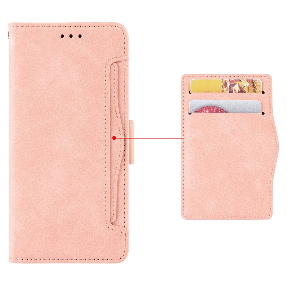 Wallet PU Leather Case for Samsung Galaxy M14 5G , Multiple Card Slots Phone Stand Cover - Pink