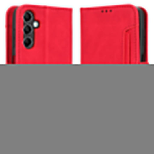 Wallet PU Leather Case for Samsung Galaxy M14 5G , Multiple Card Slots Phone Stand Cover - Red