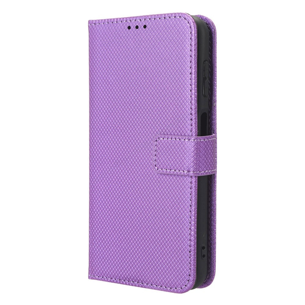 For Samsung Galaxy M14 5G Phone Leather Case Diamond Texture Stand Wallet Cell Phone Cover - Purple